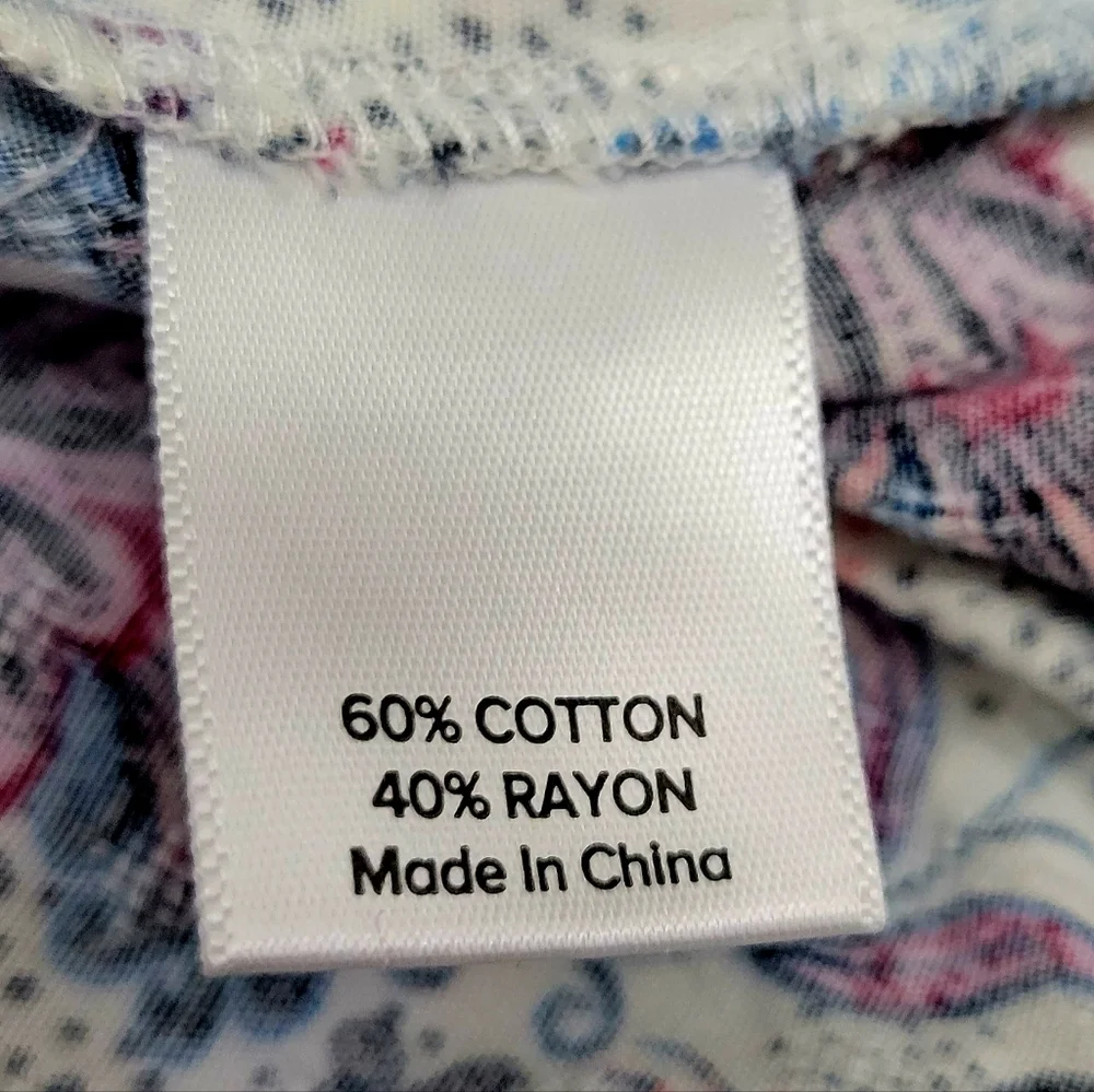 Evereve Purple, Blue & White Floral Print Pintuck Blouse | Size Medium - Picture 4 of 5